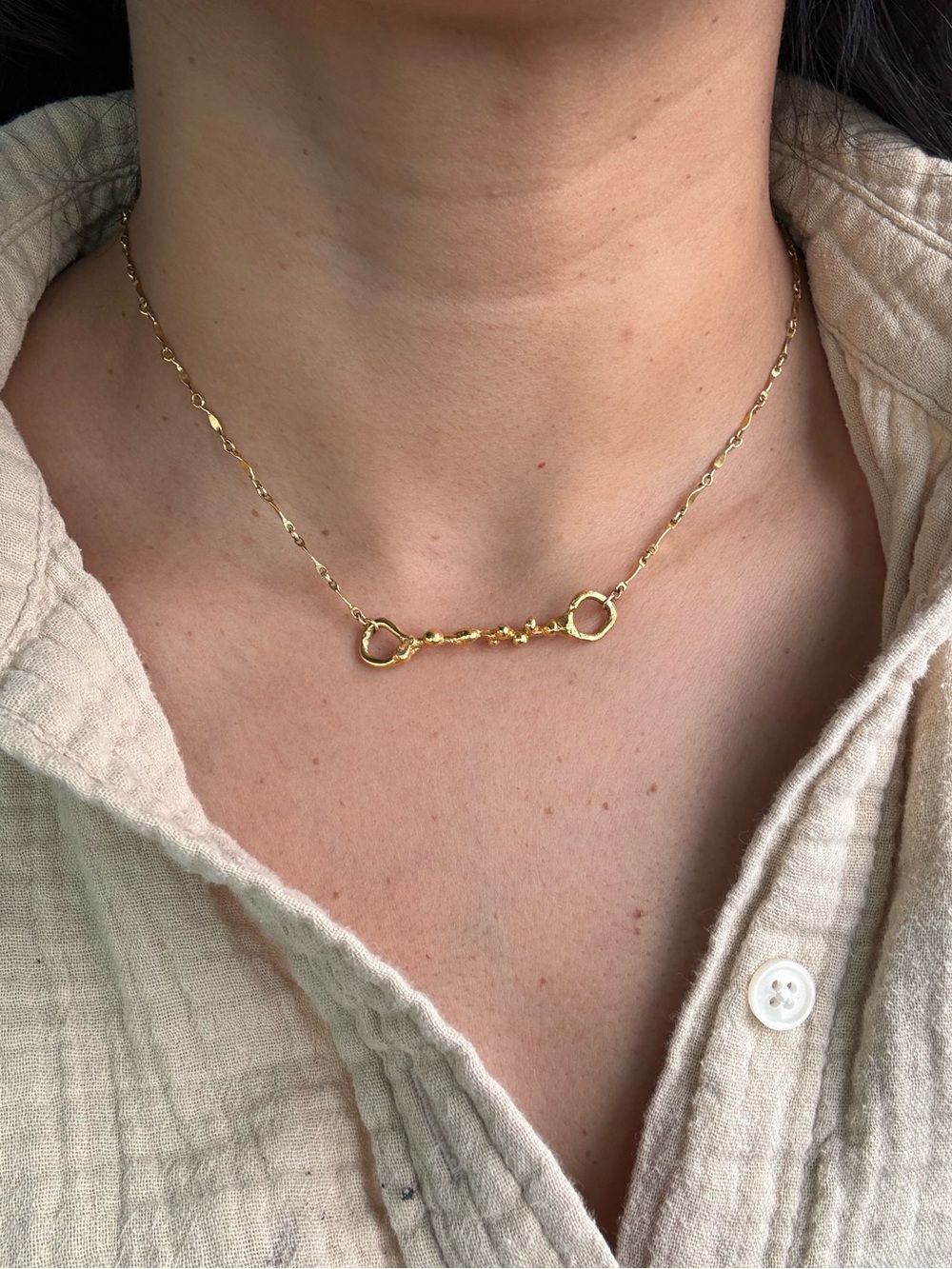 ALIGHIERI Gold Link Necklace original embossed box